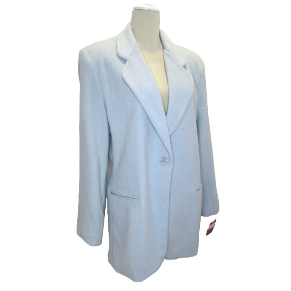 Wool Blend Light Mint Green Pea Coat Womens 16 VTG Samantha Taylor Retro Chic - Picture 2 of 16